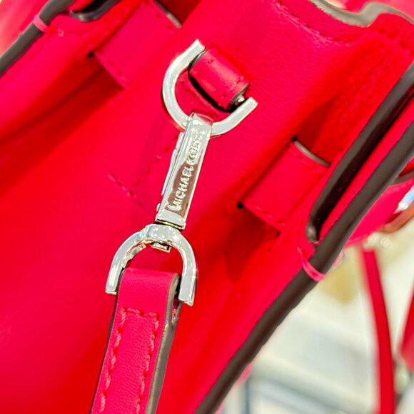 Michael Kors Hamilton Small Satchel Shoulder Bag MK Electric Pink Multi Exotic - Picture 10 of 15
